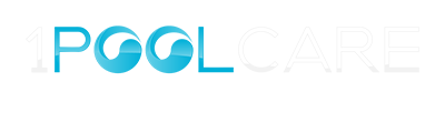 1 Pool Care logo in blue and white
