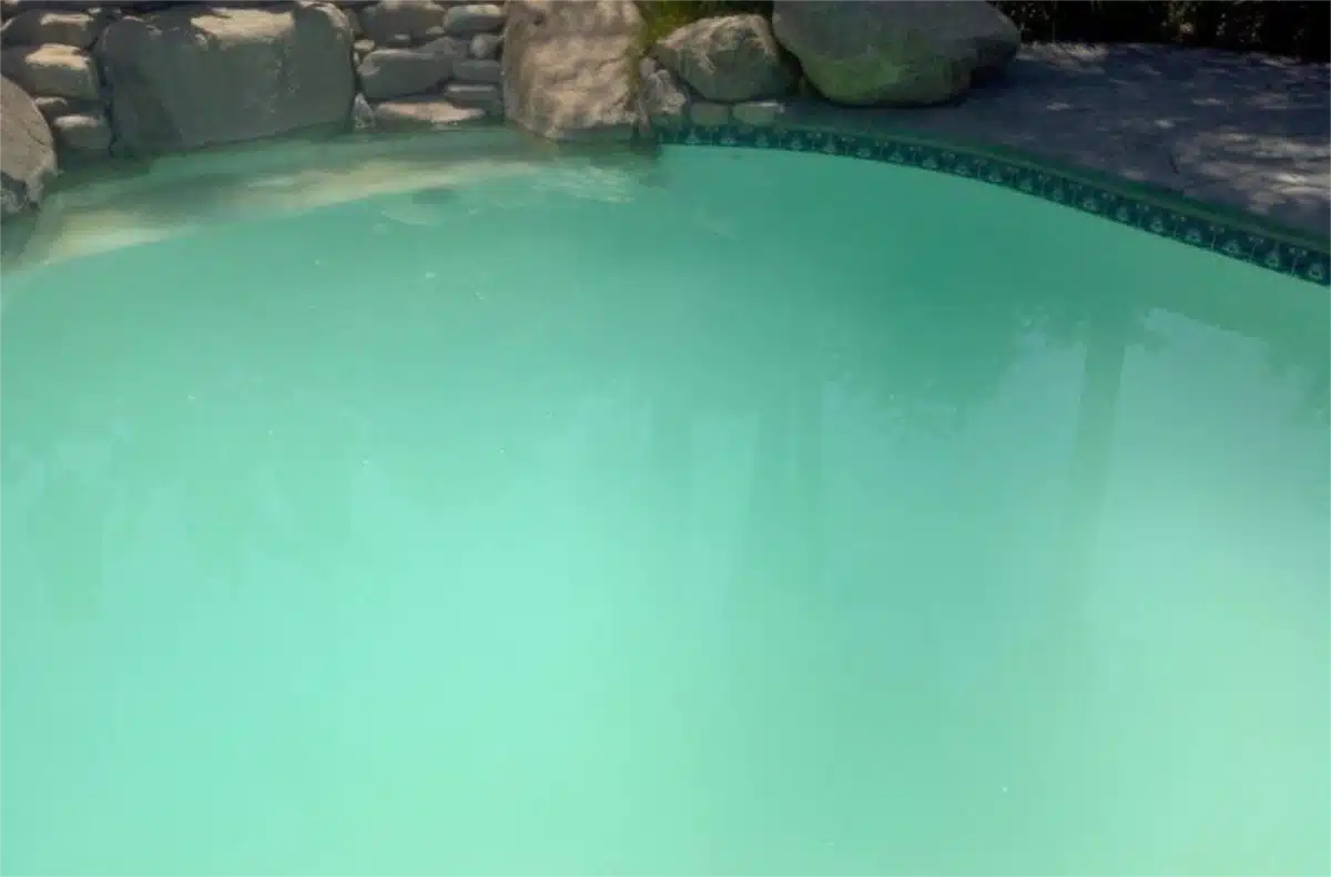 swimming pool with cloudy water